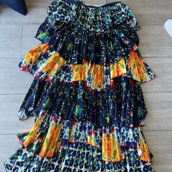 L'ATISTE By Amy Womens Eva Floral Layered Maxi Skirt Woman’s Size S - Picture 1 of 1